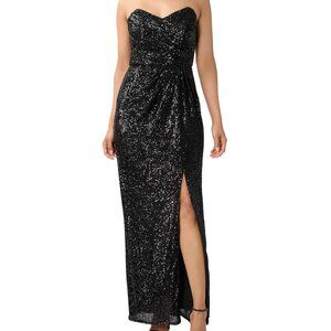 Aidan by Aidan Mattox Women's Strapless Sequin Gown Black B4HP